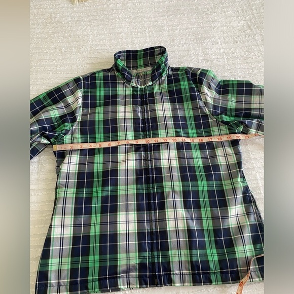 Tommy Hilfiger Coat Jacket Green Blue Plaid Golf Wind Breaker size Medium - Picture 9 of 11